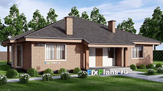 Одноэтажный дом F-13796