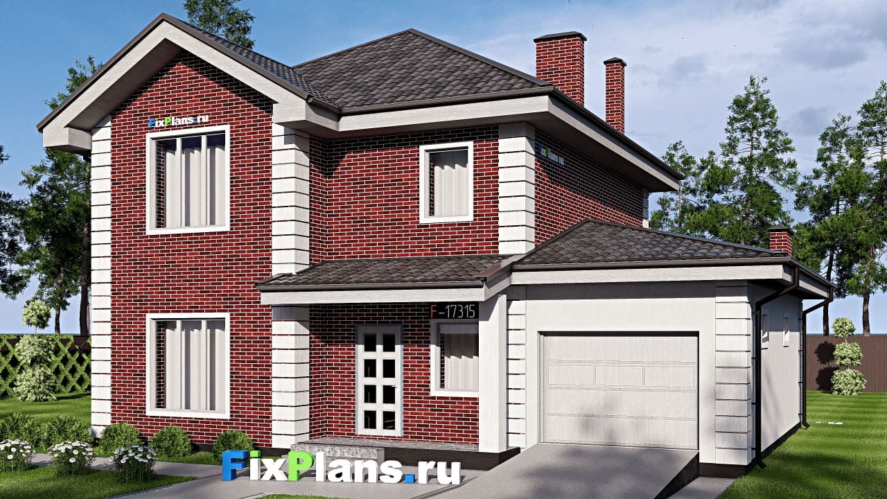 Двухэтажный дом F-17315 — фасад