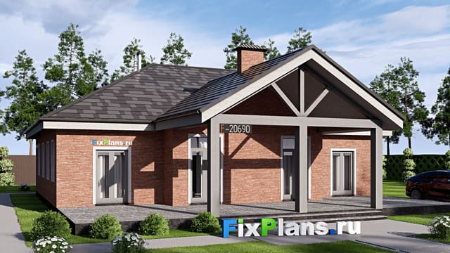 Одноэтажный дом F-20690