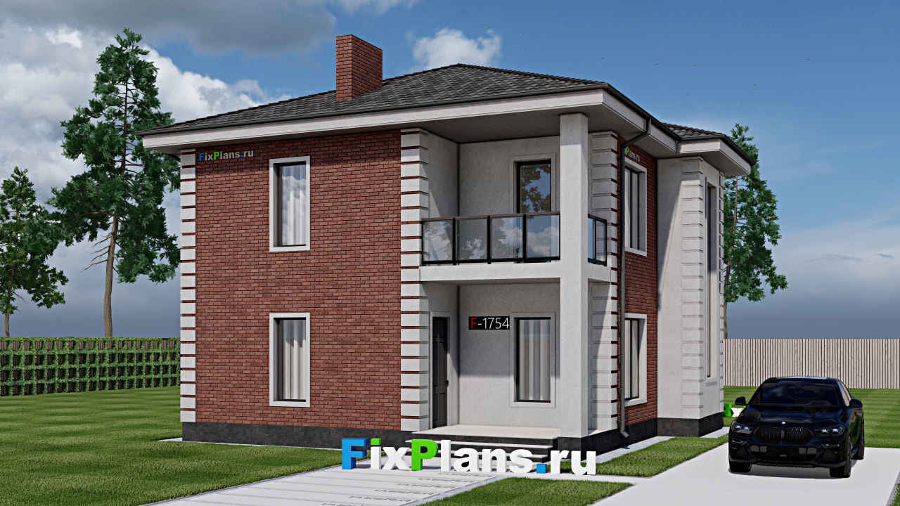 Двухэтажный дом F - 1754 — фасад