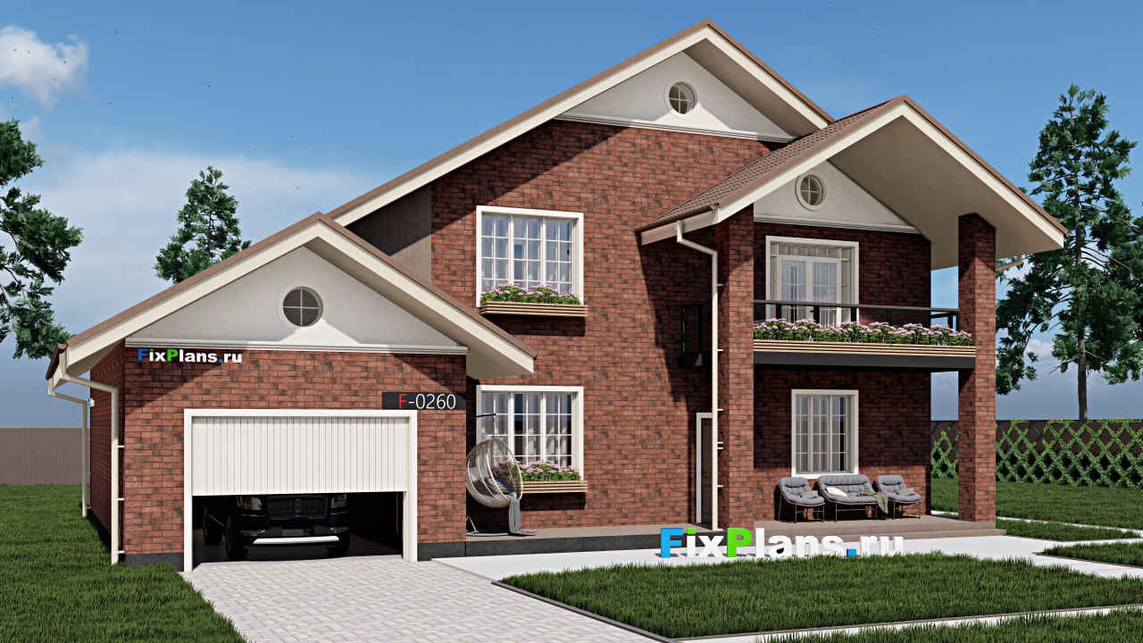 Двухэтажный дом F - 0260 — фасад
