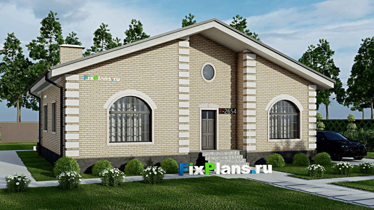 Одноэтажный дом F - 2654 — фасад
